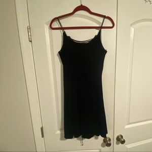 Black vintage velvet mini dress